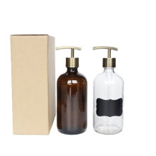 Clear Round 500ml Glass foam pump Bottles for Lotions Liquid Soaps